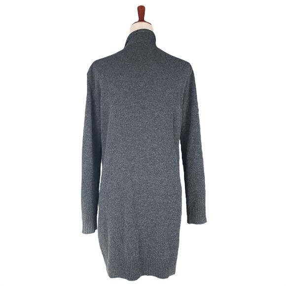 THEORY 100% Cashmere Slouchy Open Cardi Sweater in Charcoal Gray Pockets Size M - Picture 7 of 9